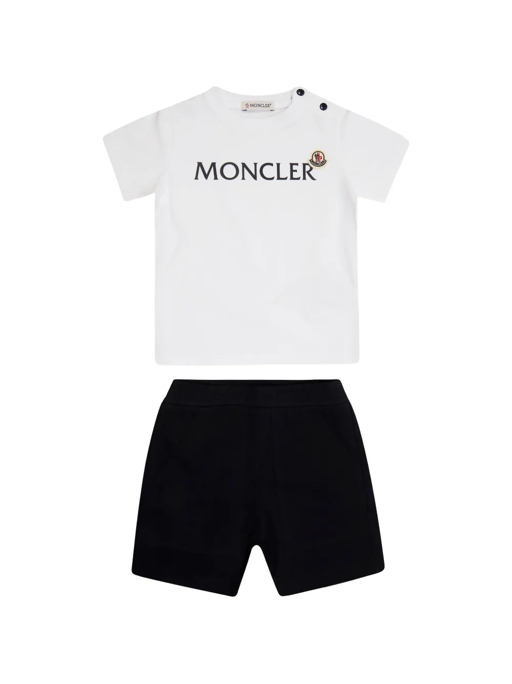 Moncler Enfant T-shirt en shorts set met logo Wit