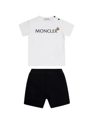 Moncler Enfant ロゴ ショートパンツ セット | ホワイト | FARFETCH JP