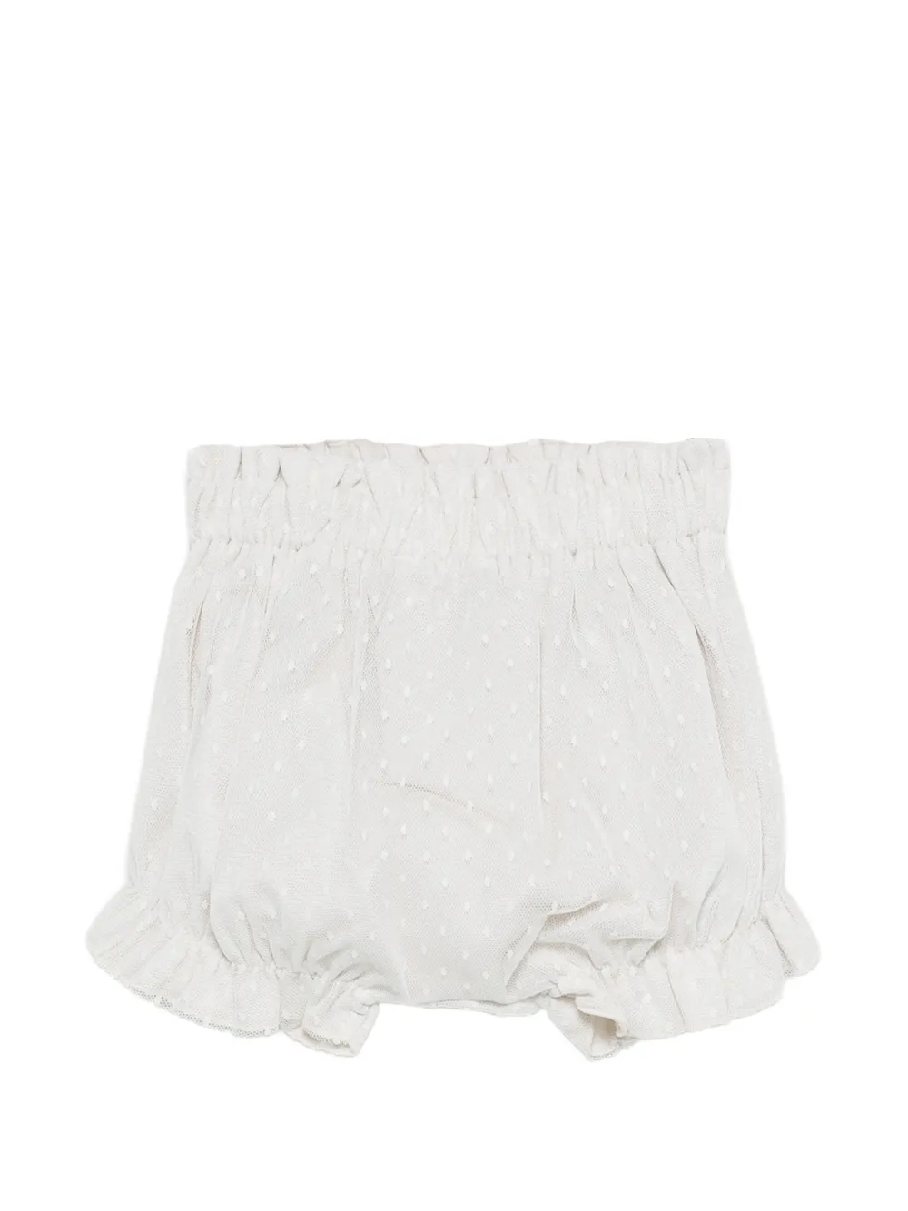  Paz Rodriguez Smocked-detail Polka-dot Shorts - Neutrals 