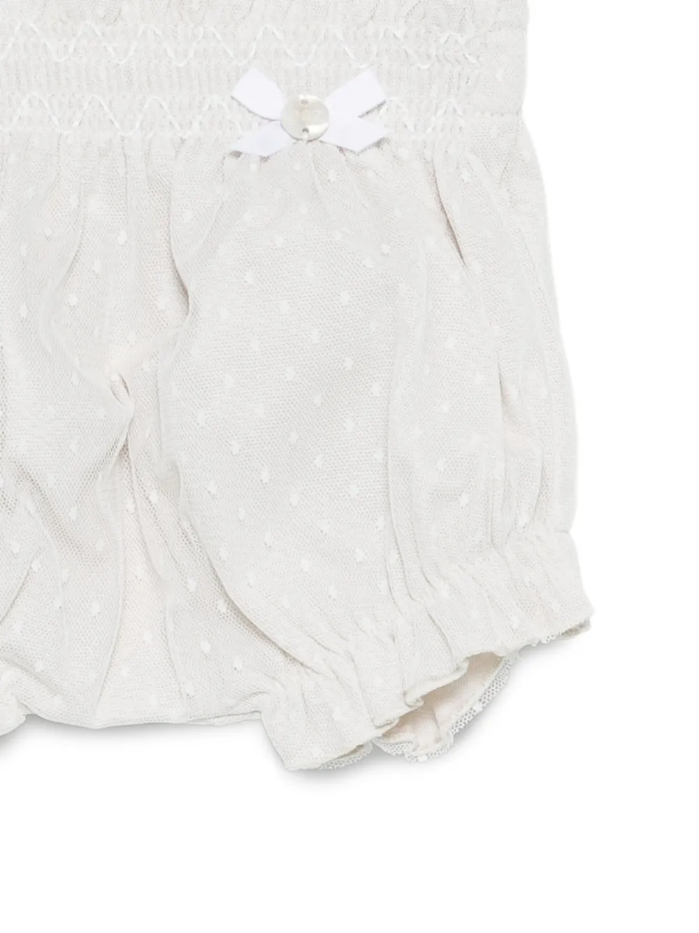  Paz Rodriguez Smocked-detail Polka-dot Shorts - Neutrals 