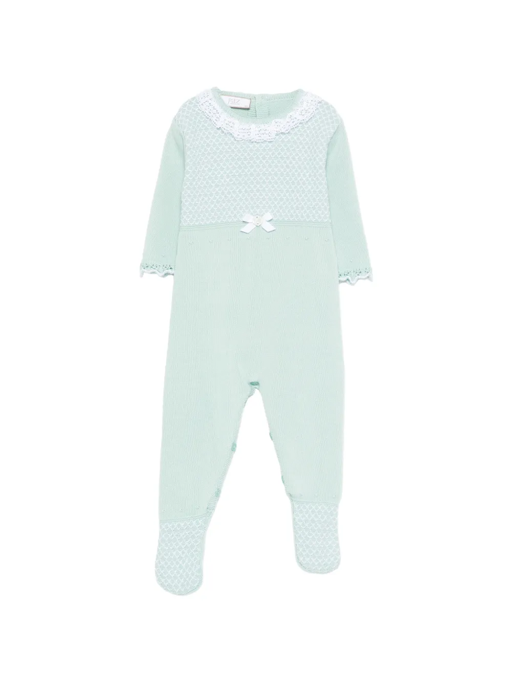 Paz Rodriguez Cauce lace-trim bow pajamas - Verde
