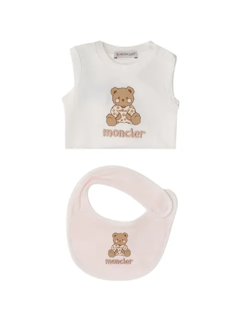 Moncler Enfant set de mameluco con motivo de osito