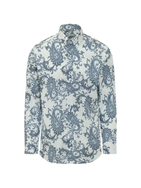 ETRO paisley embroidered logo shirt