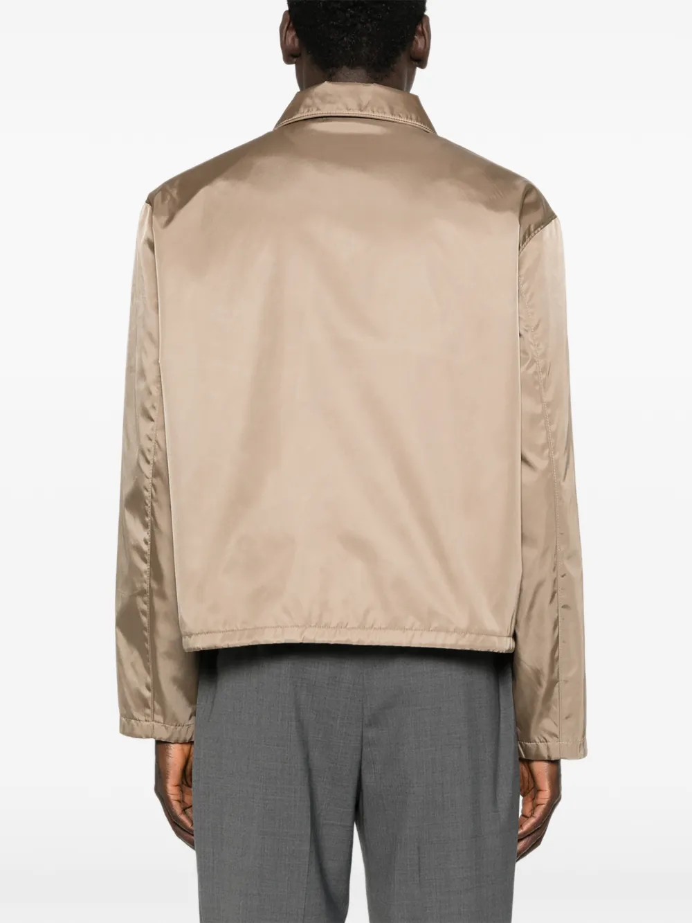 Prada Re-Nylon jack met rits Beige