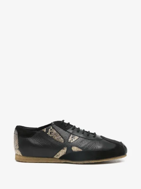 Stefan Cooke slashed embossed leather sneakers