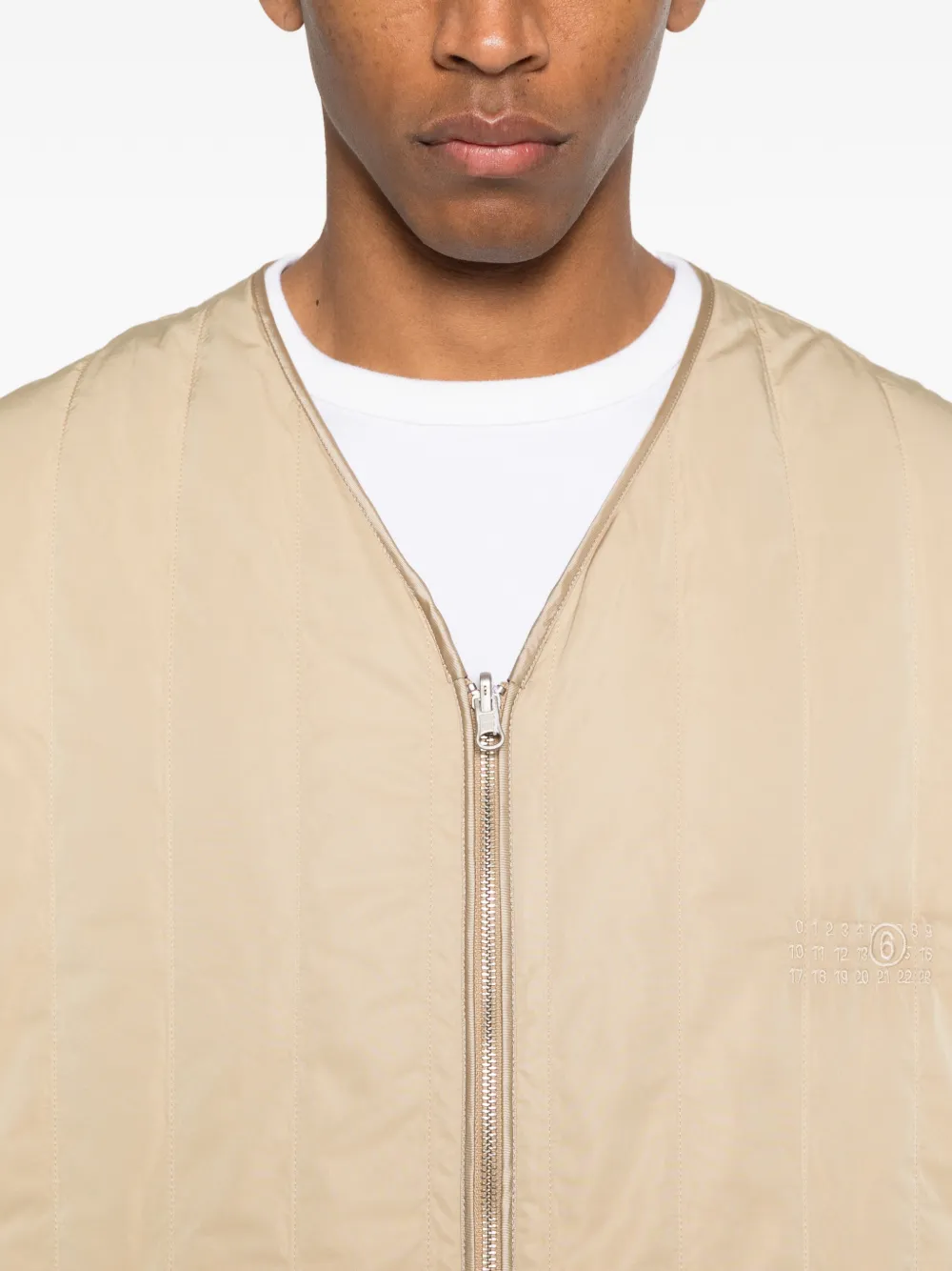 MM6 Maison Margiela Gilet met zijzak Beige
