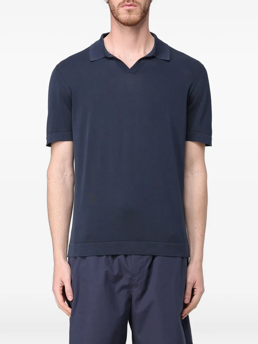 Drumohr frosted button polo shirt - Blu