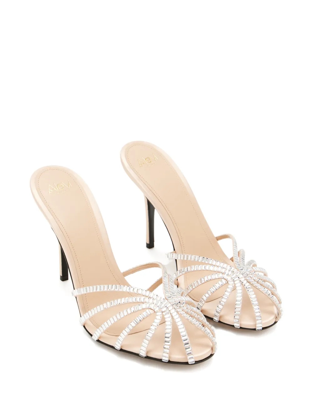 Alevì Emily crystal-embellished heeled sandals Beige