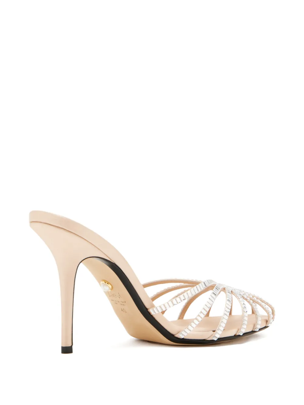 Alevì Emily crystal-embellished heeled sandals Beige