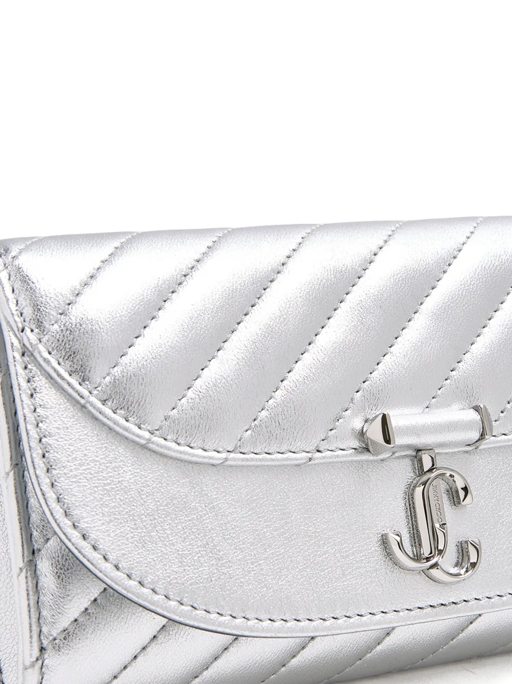 Jimmy Choo Curve gewatteerde clutch Zilver