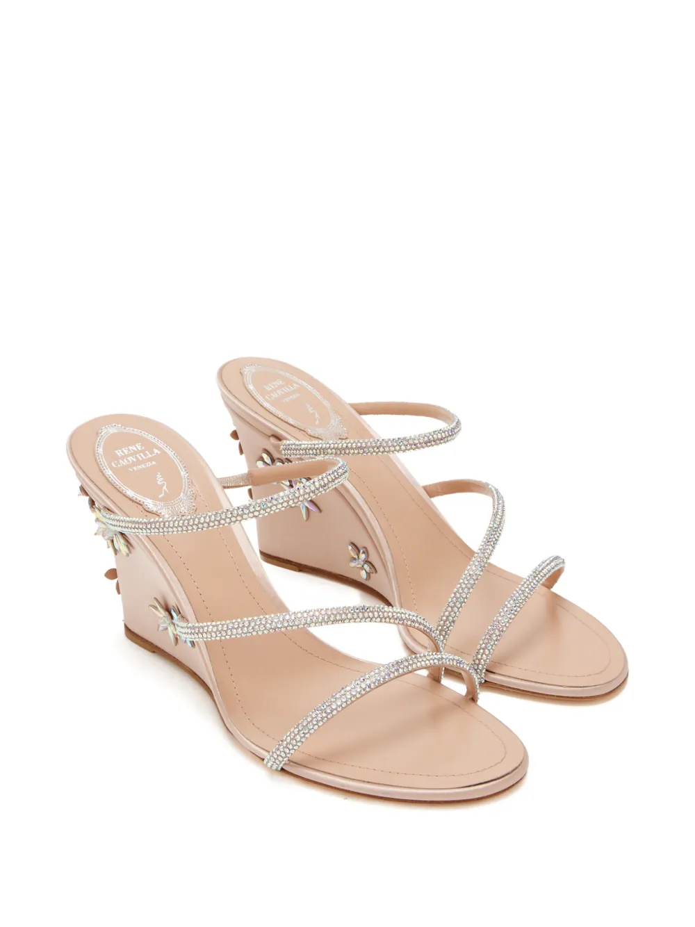 René Caovilla Eva floral sandals Roze