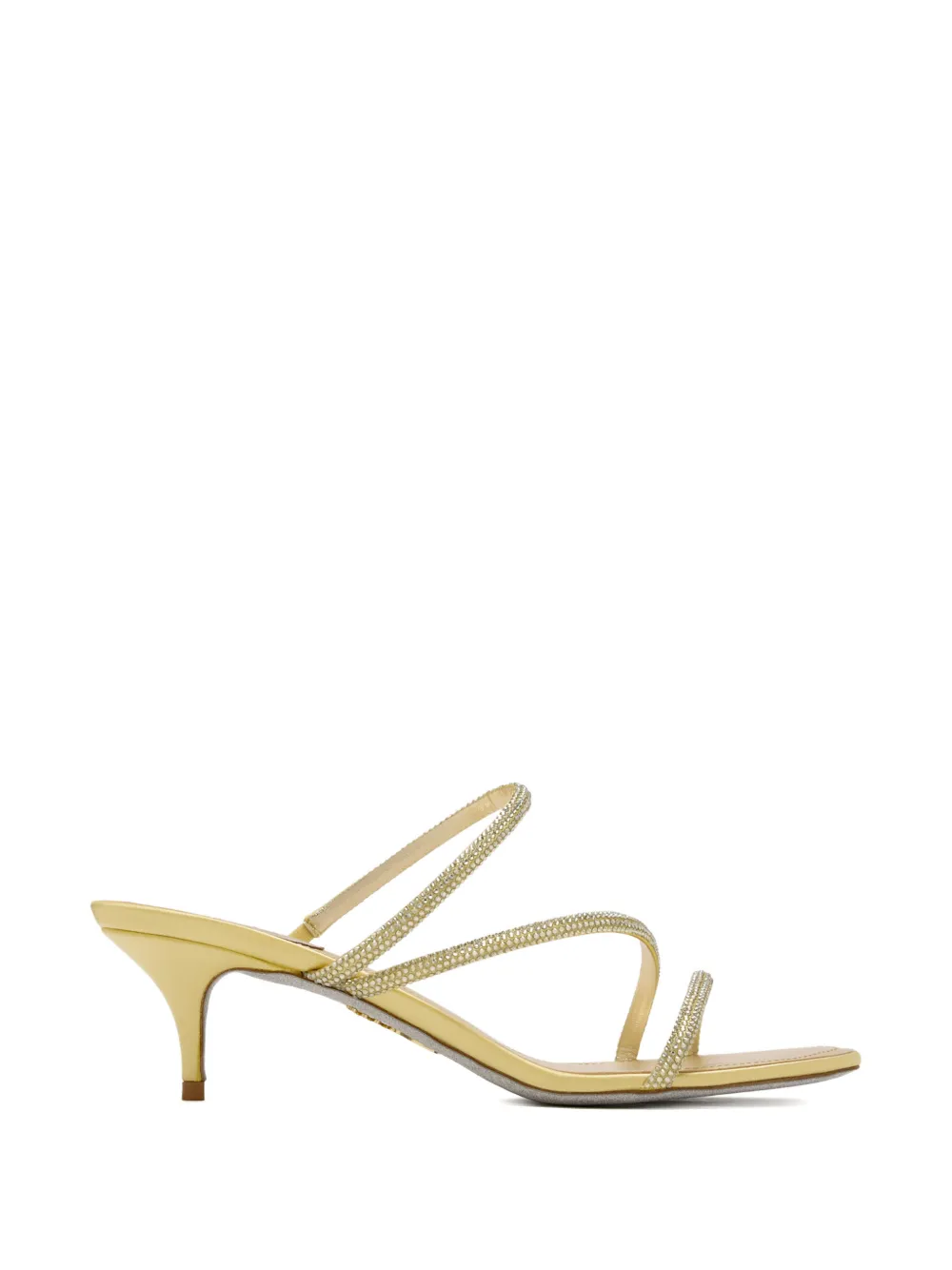 René Caovilla Cleo embellished-strap kitten-heel sandals Goud