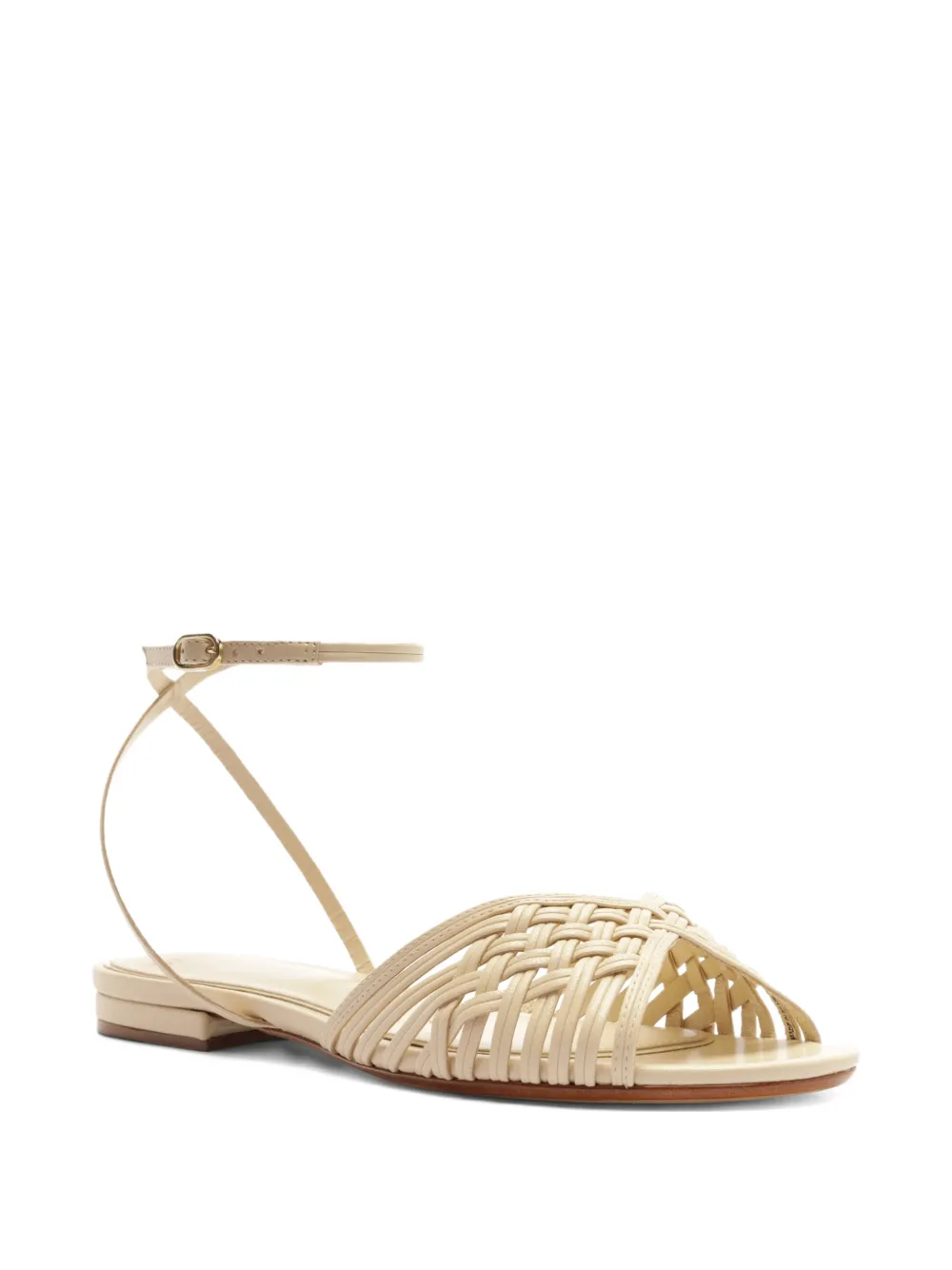 Alexandre Birman Lilian geweven sandalen met enkelbandje Beige