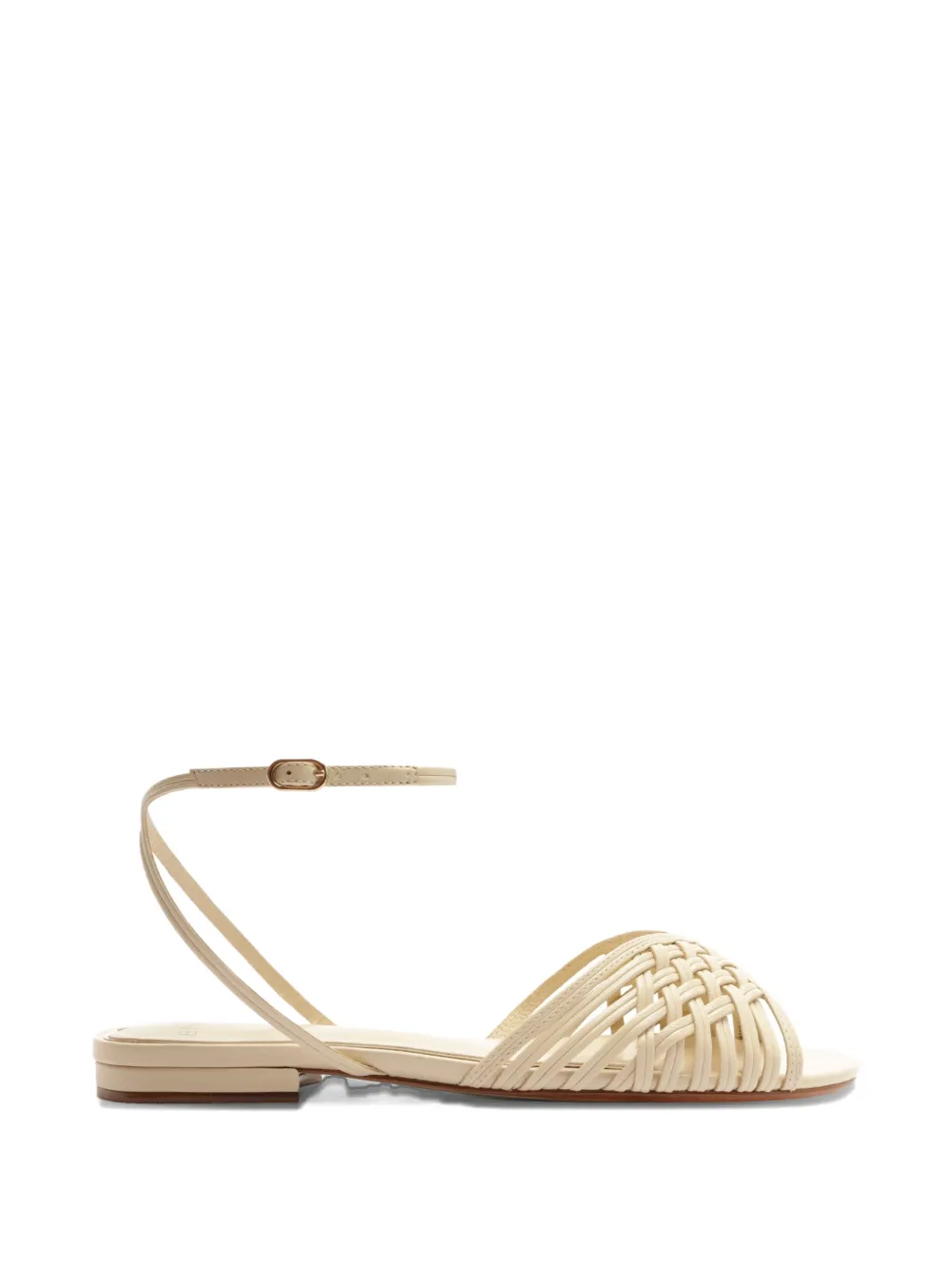 Alexandre Birman Lilian geweven sandalen met enkelbandje Beige