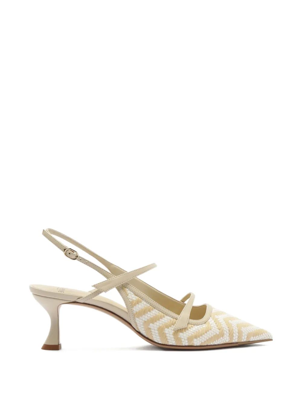 Alexandre Birman Tita zig raffia slingback pumps Beige