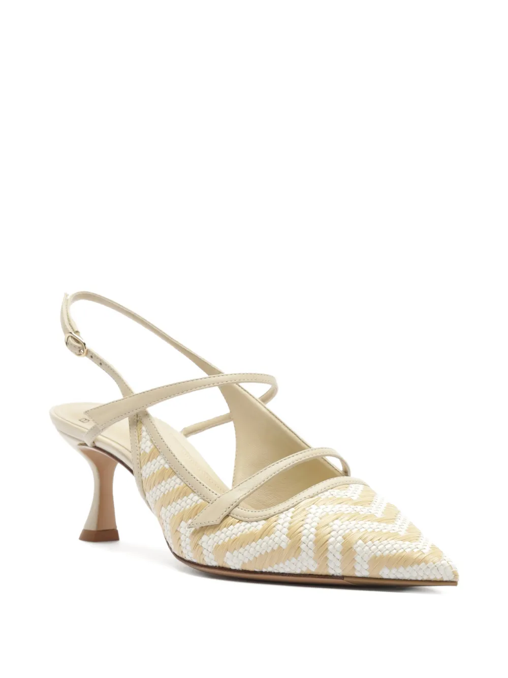 Alexandre Birman Tita zig raffia slingback pumps Beige