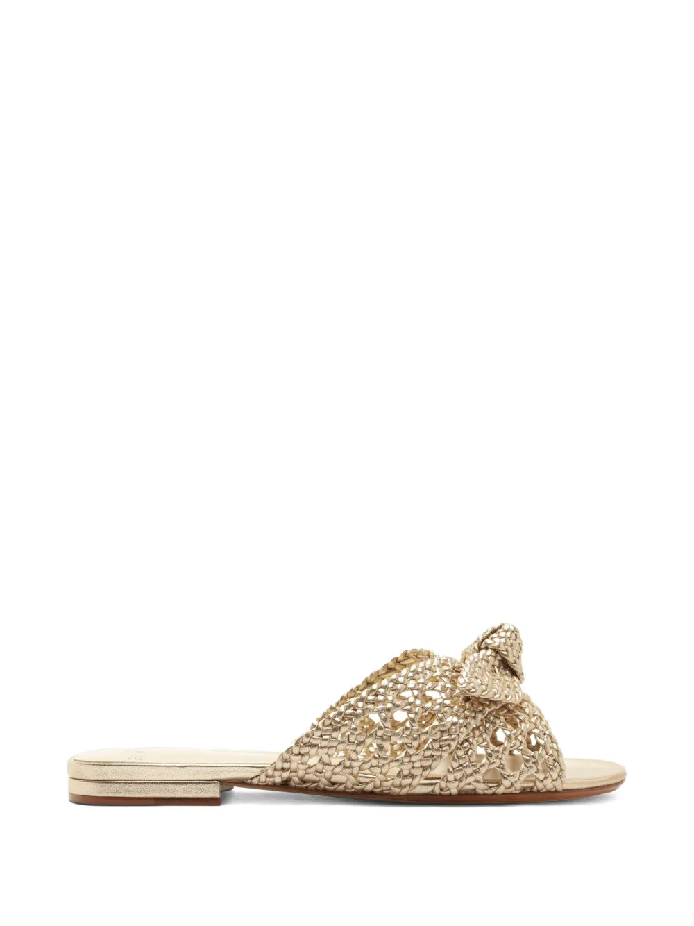 Alexandre Birman Belinda geweven sandalen met strik Goud