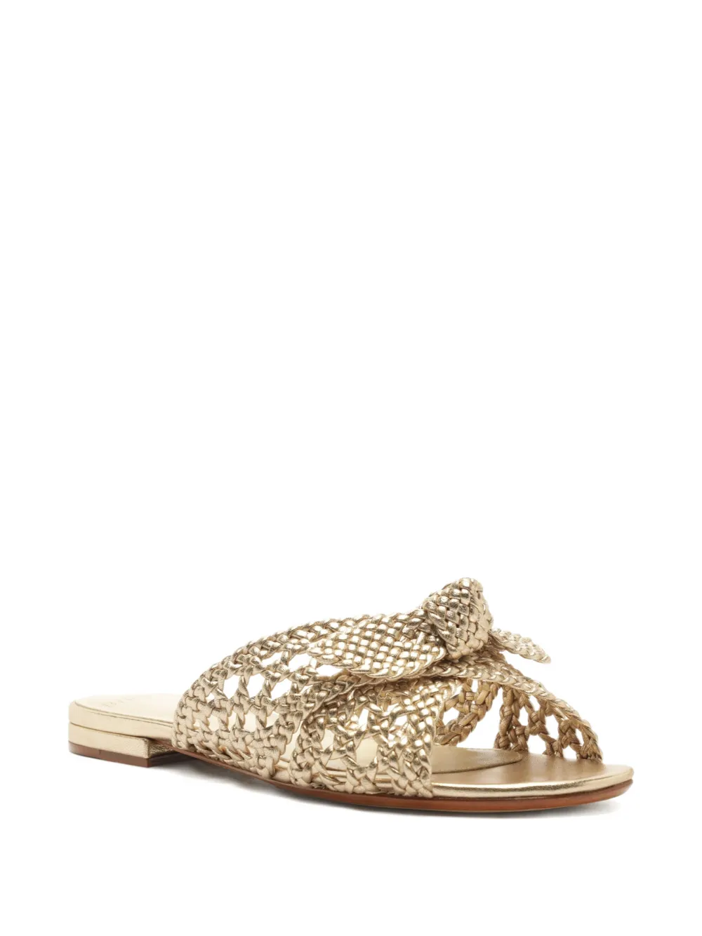 Alexandre Birman Belinda geweven sandalen met strik Goud