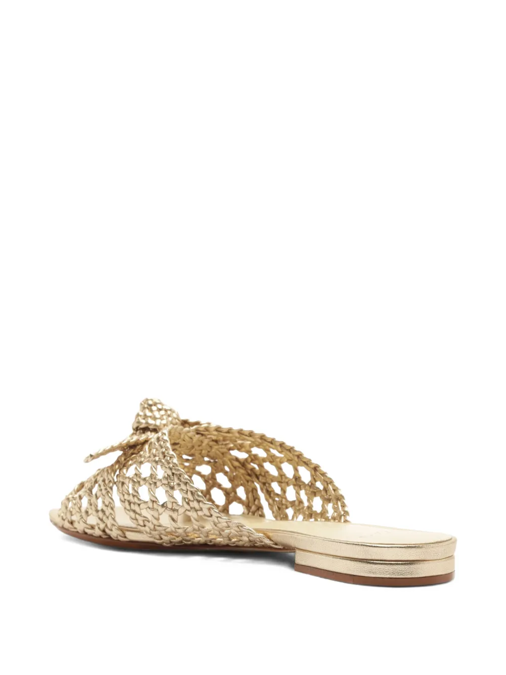 Alexandre Birman Belinda geweven sandalen met strik Goud