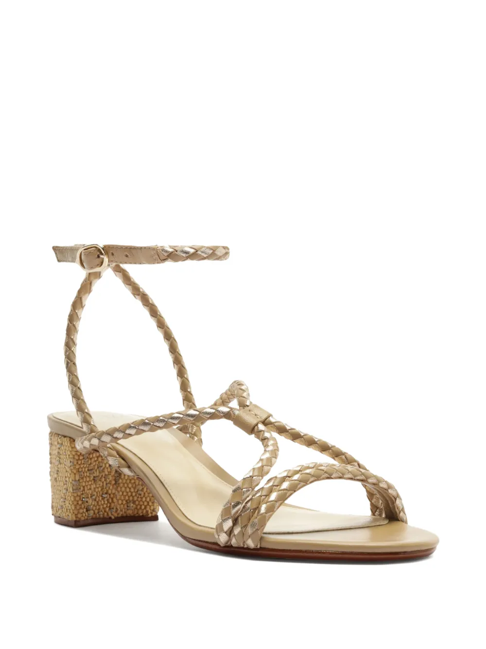 Alexandre Birman Elba sandalen met gevlochten hak Beige