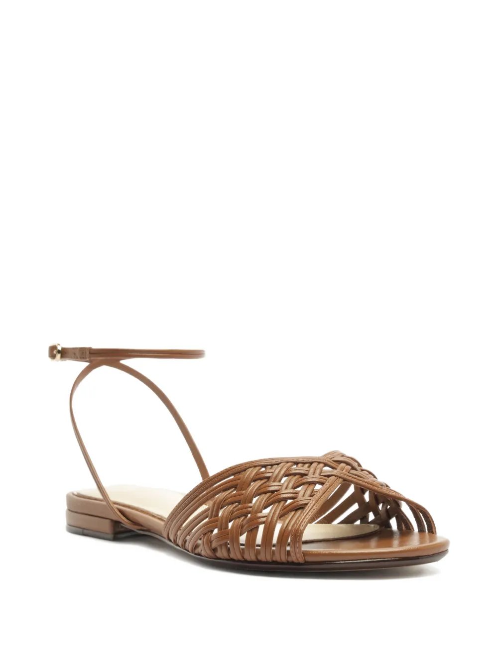 Alexandre Birman Lilian geweven sandalen met enkelbandje Bruin