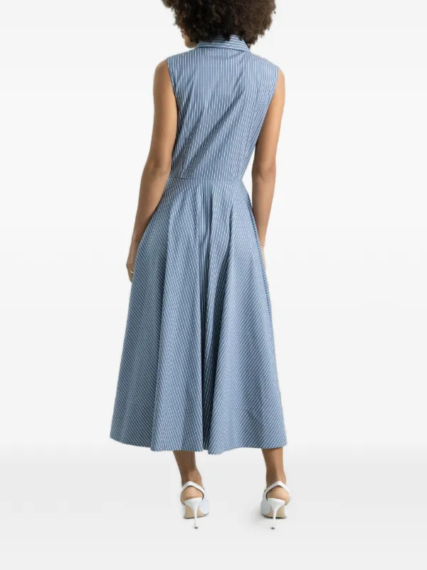 Michael Kors Collection Striped Collar Dress | Blue | FARFETCH Michael Kors Collection Striped Collar Dress | Blue | FARFETCH
