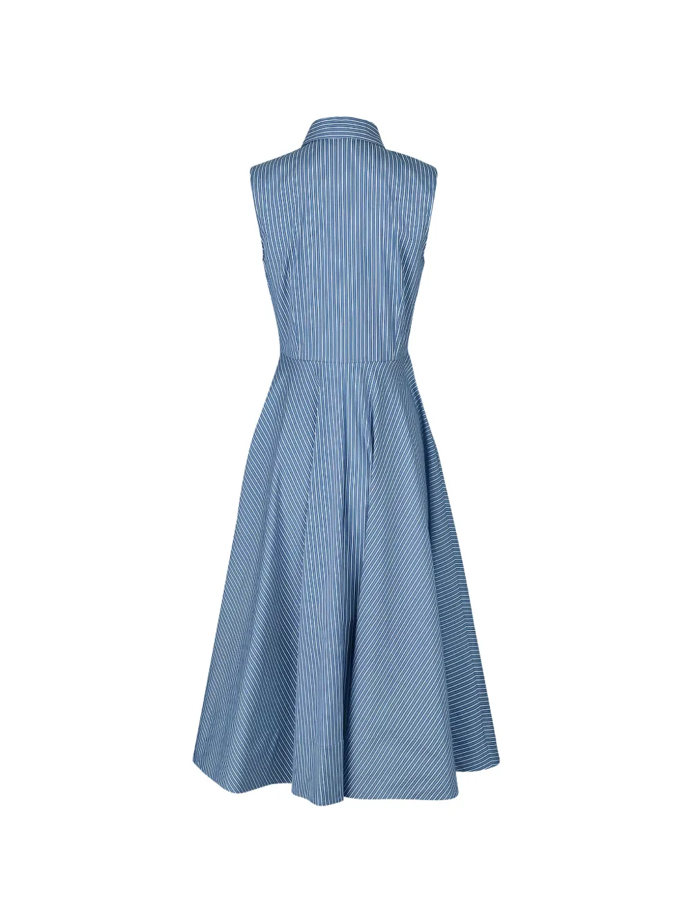 Michael Kors Collection Gestreepte jurk met kraag Blauw