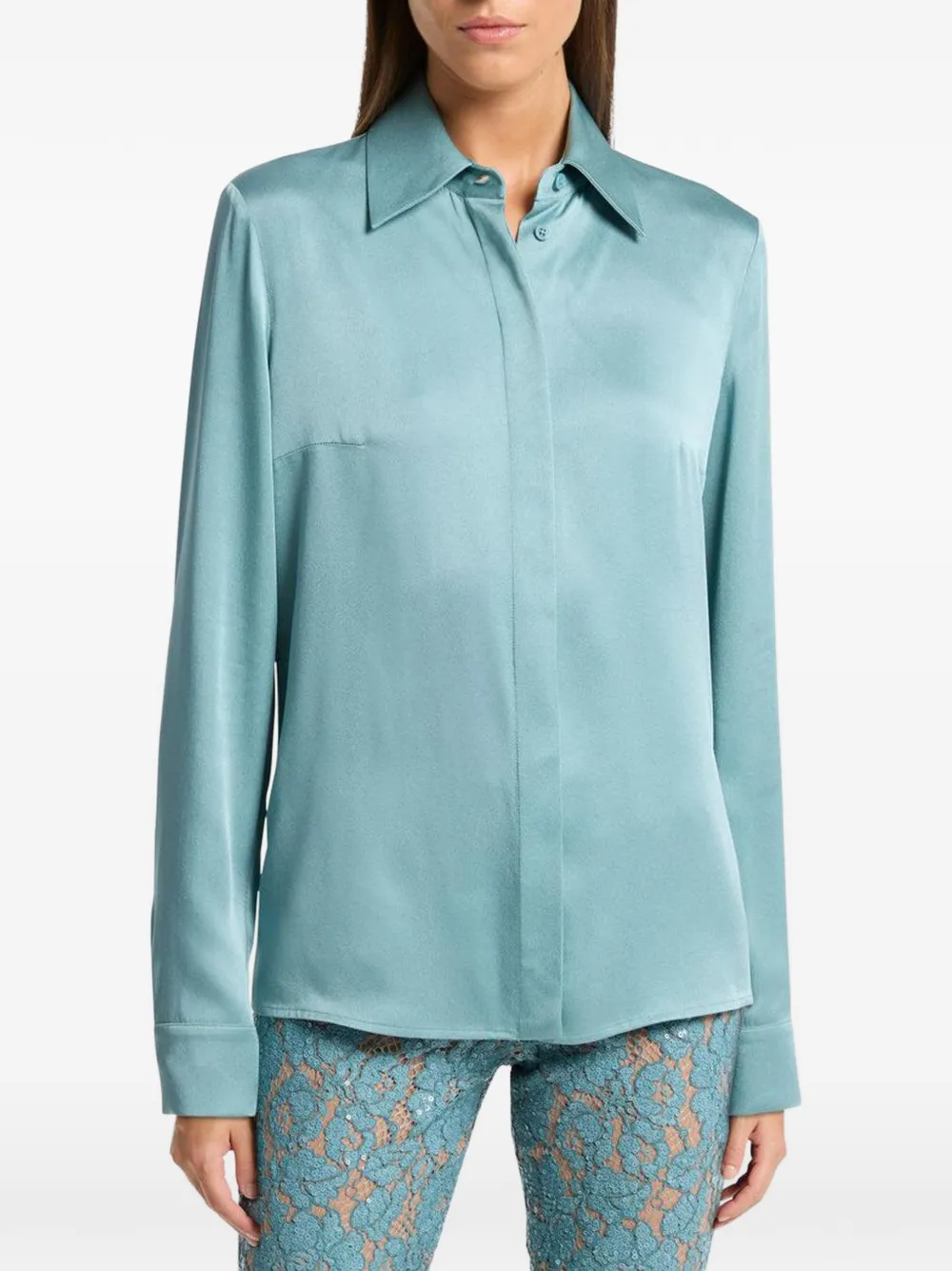  Michael Kors Collection Hansen Collared Shirt - Blue 