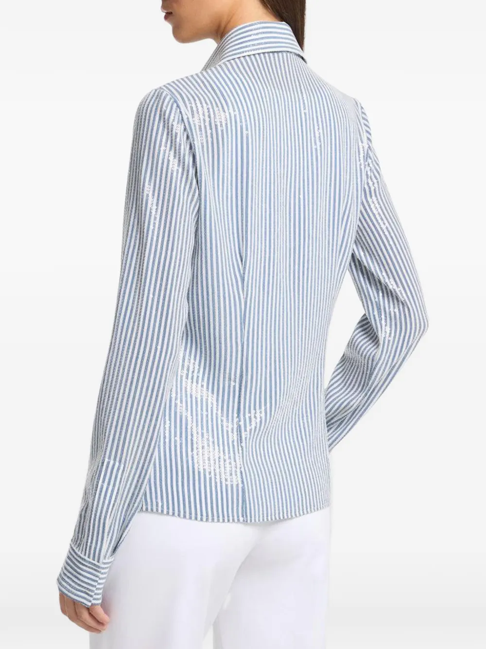  Michael Kors Collection Camisa A Rayas - Azul 