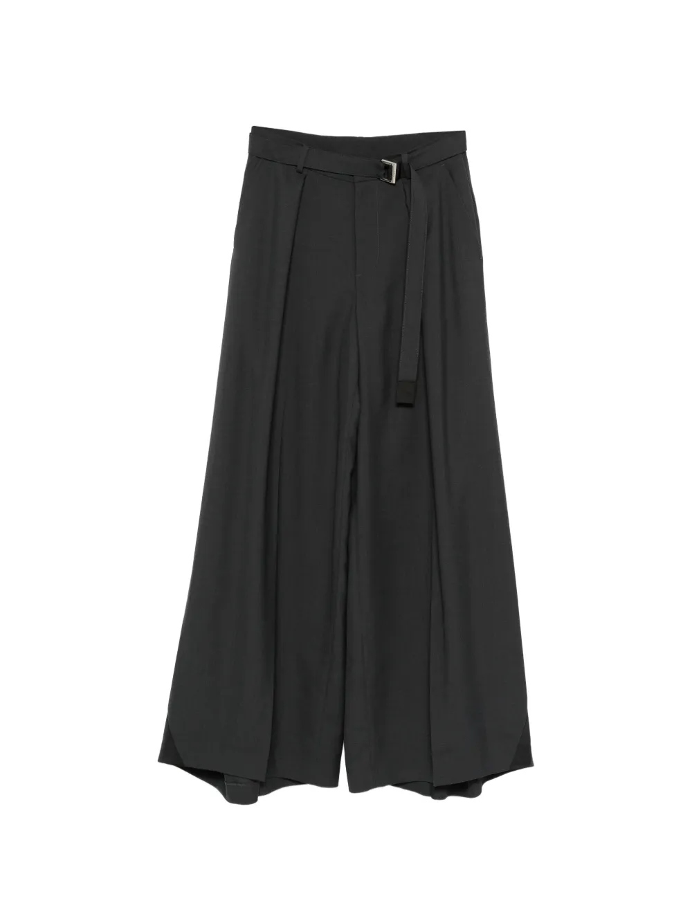 sacai belted pleated trousers - Grigio