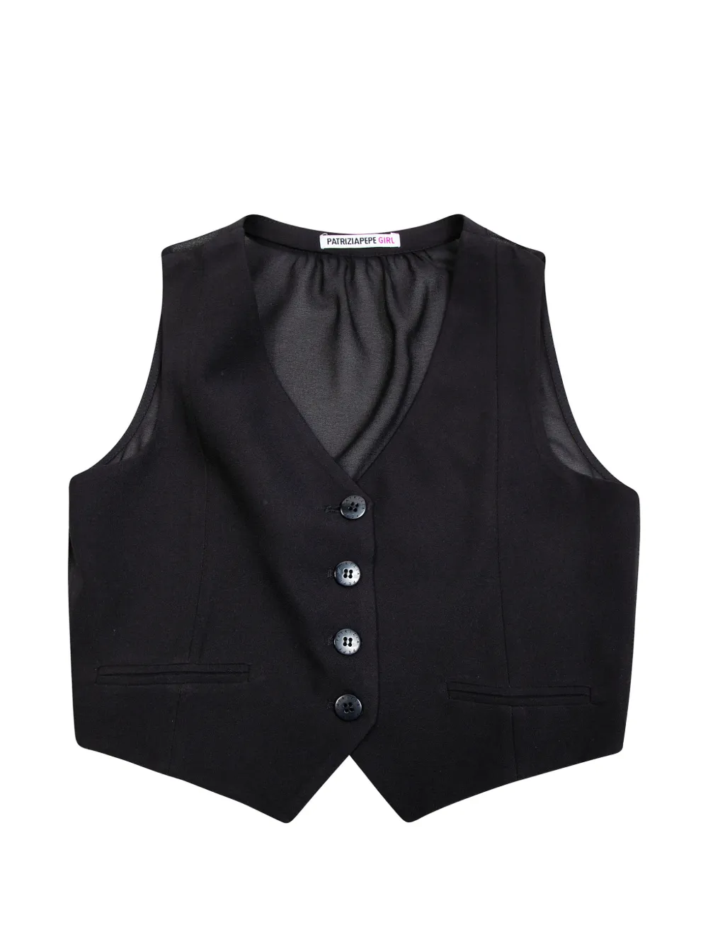 Patrizia Pepe girl button short waistcoat - Schwarz