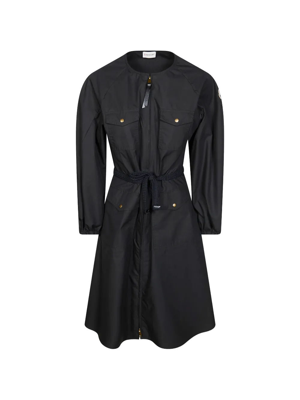 MONCLER Midikleid mit Kordelgürtel - Schwarz