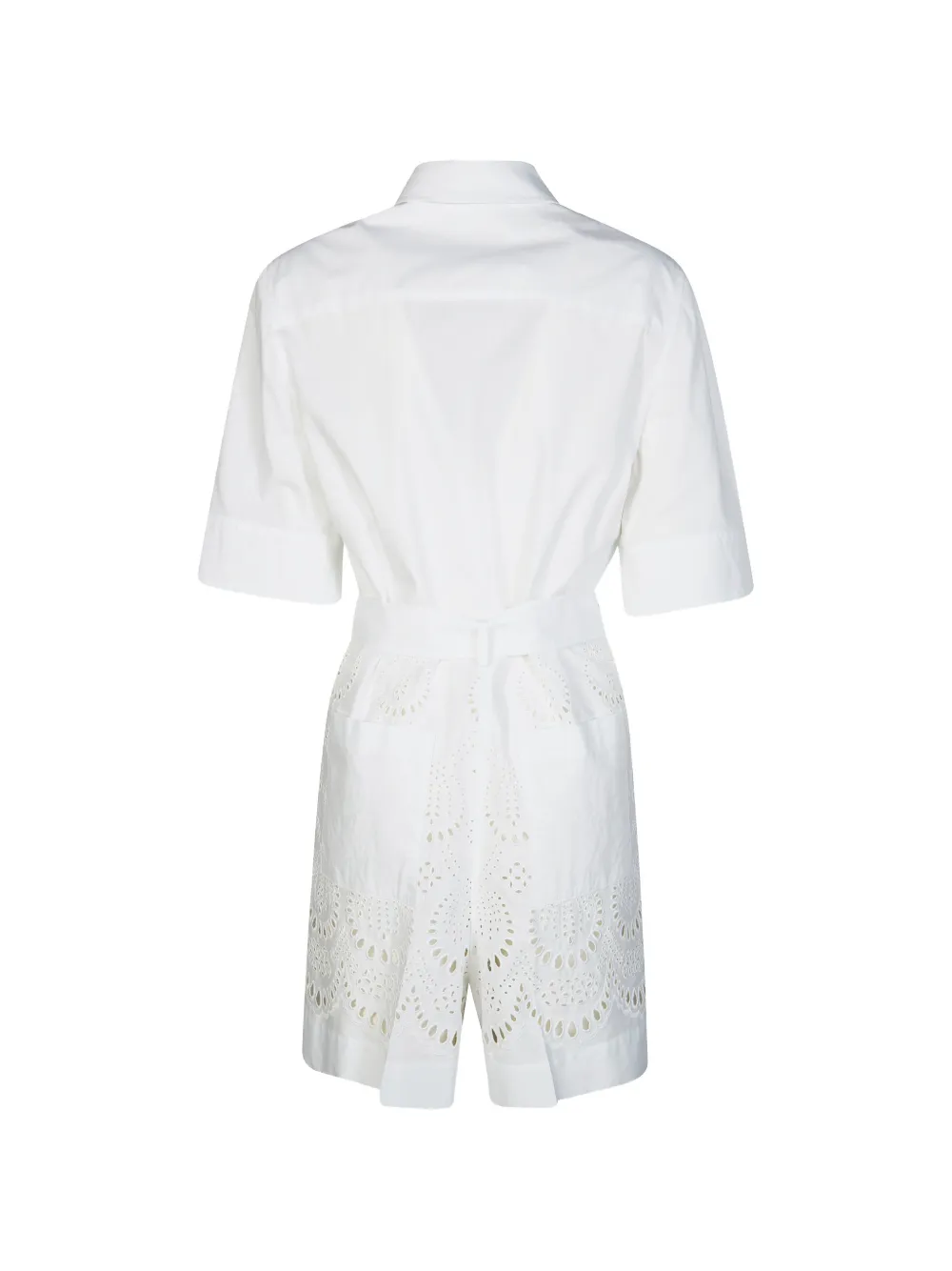  P.a.r.o.s.h. Belted Eyelet Playsuit - White 