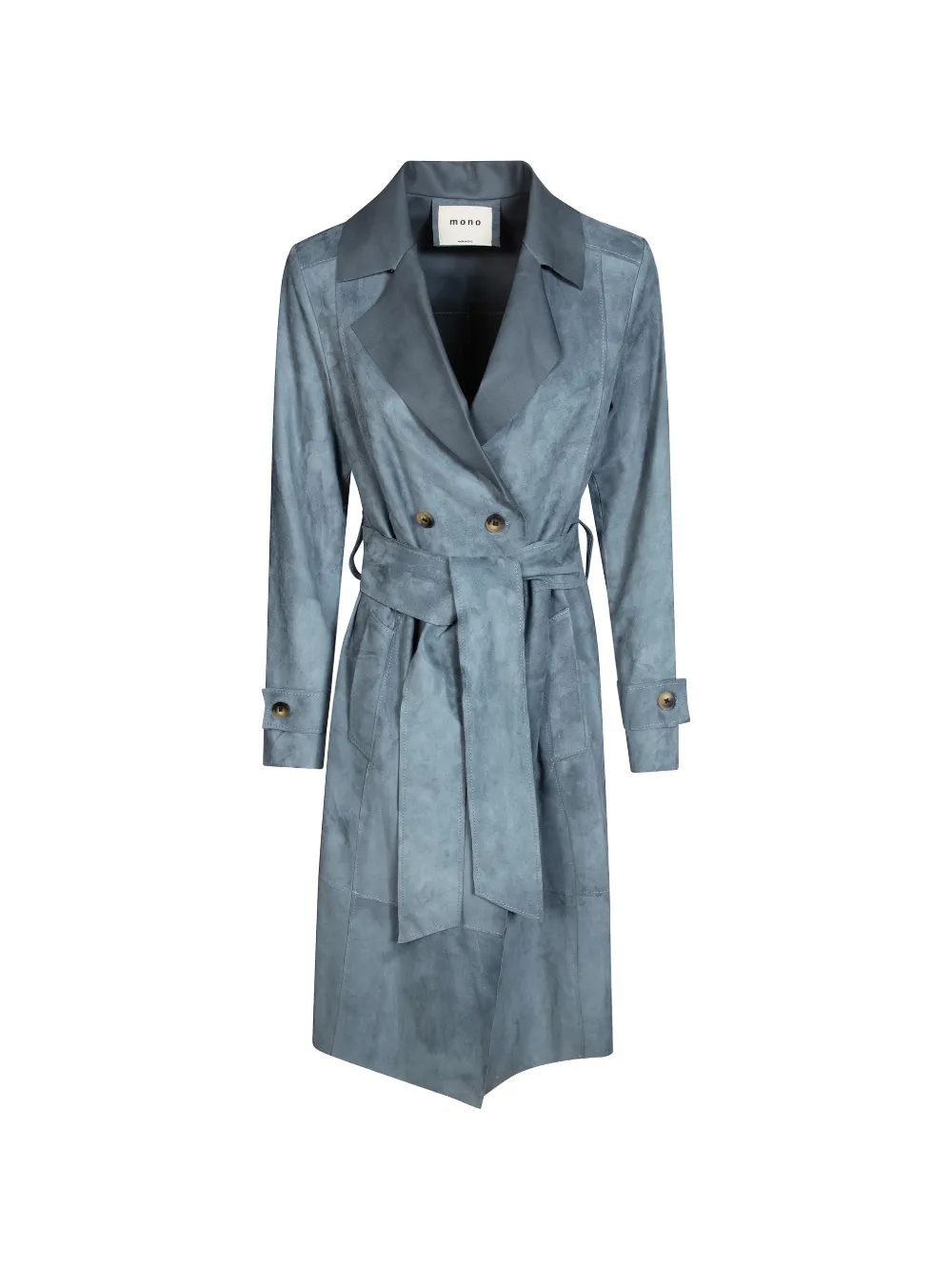 Mono suede trench coat - Blu