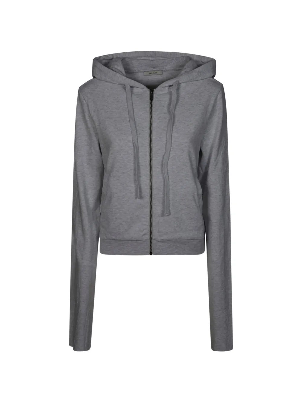 ENTIRE STUDIOS zip-up cropped cotton hoodie - Grigio