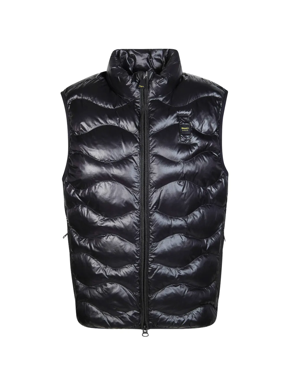 Blauer Danny quilted zip gilet - Black