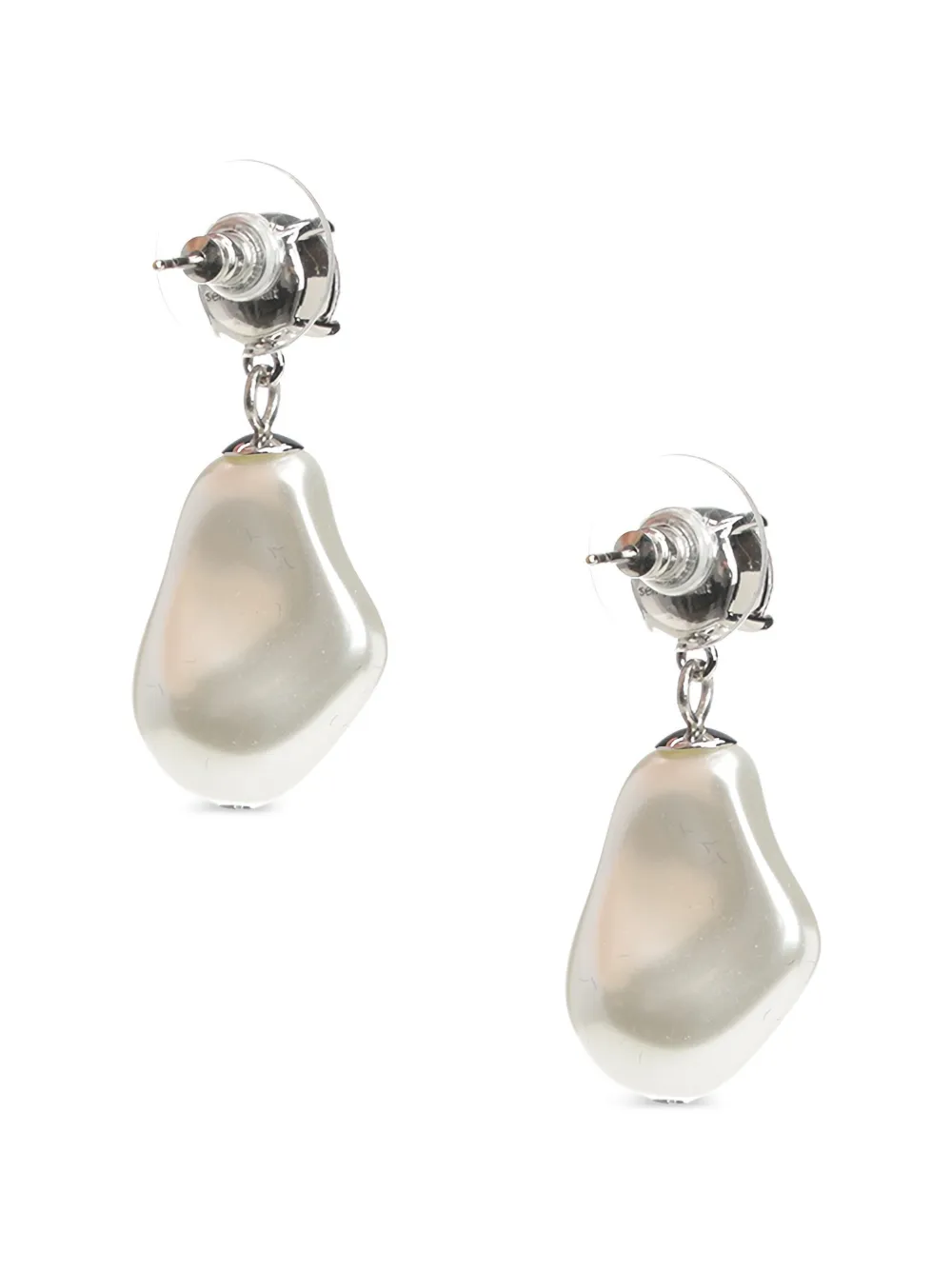  Self-portrait Pearl Drop Earrings - Silver 