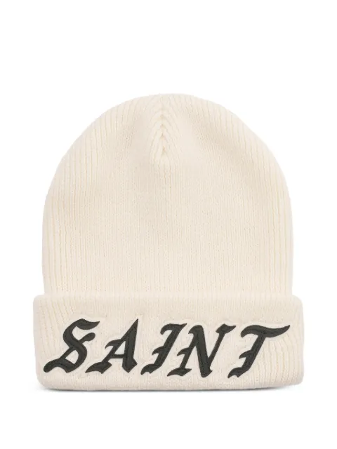 SAINT MXXXXXX logo-appliqué beanie hat