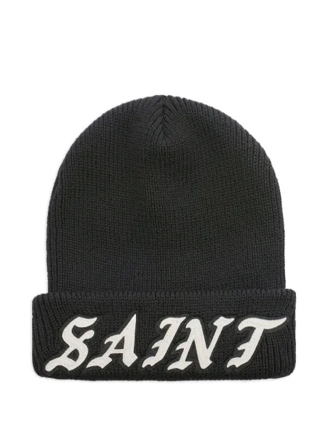 SAINT MXXXXXX logo-appliqué beanie hat