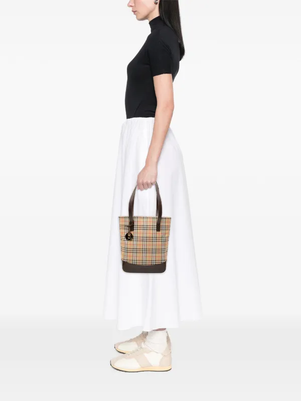Burberry Pre-Owned 20th Century Haymarket Check Canvas Tote Bag