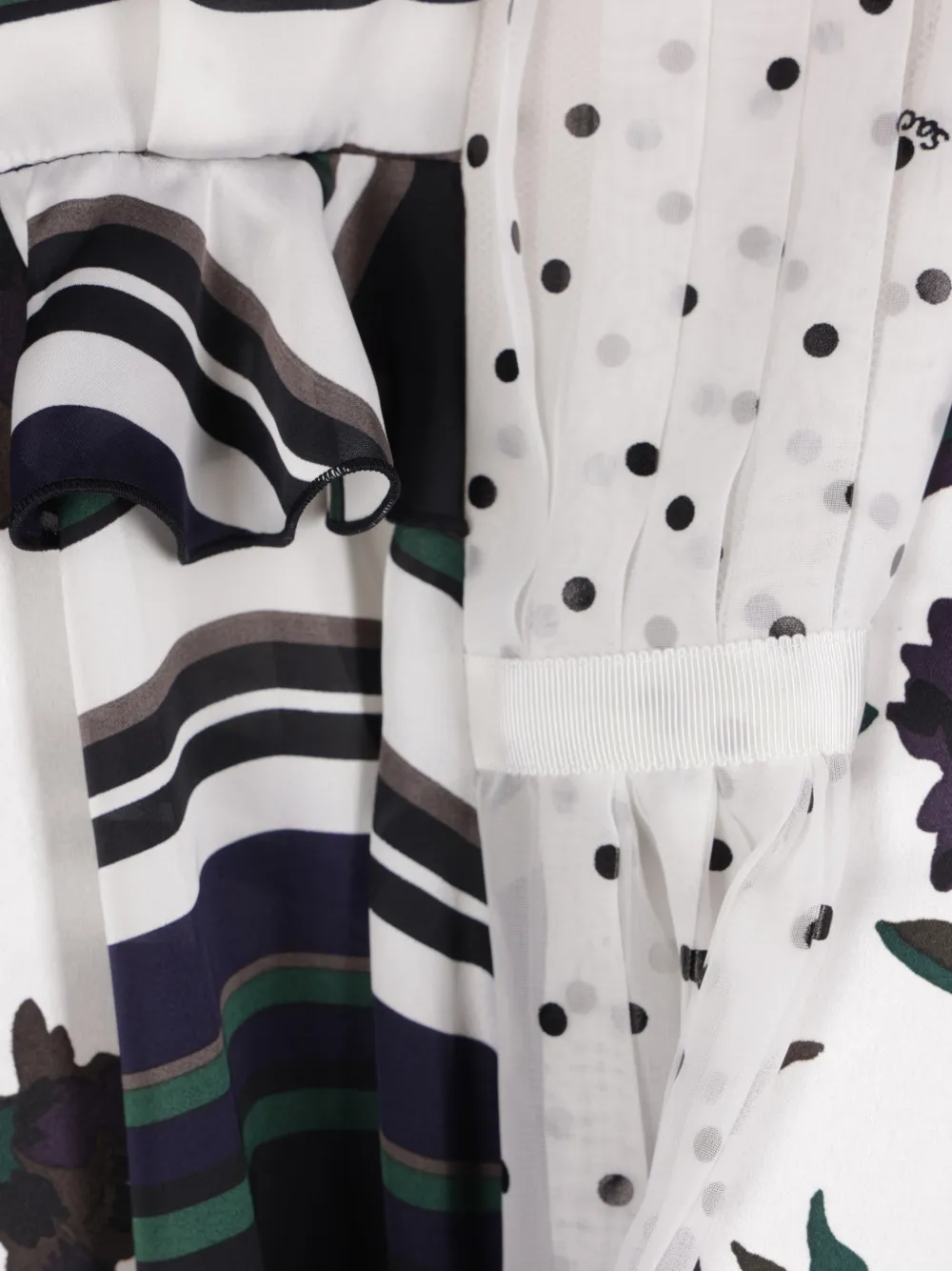 sacai Blouse met bloemenprint en patchwork Zwart