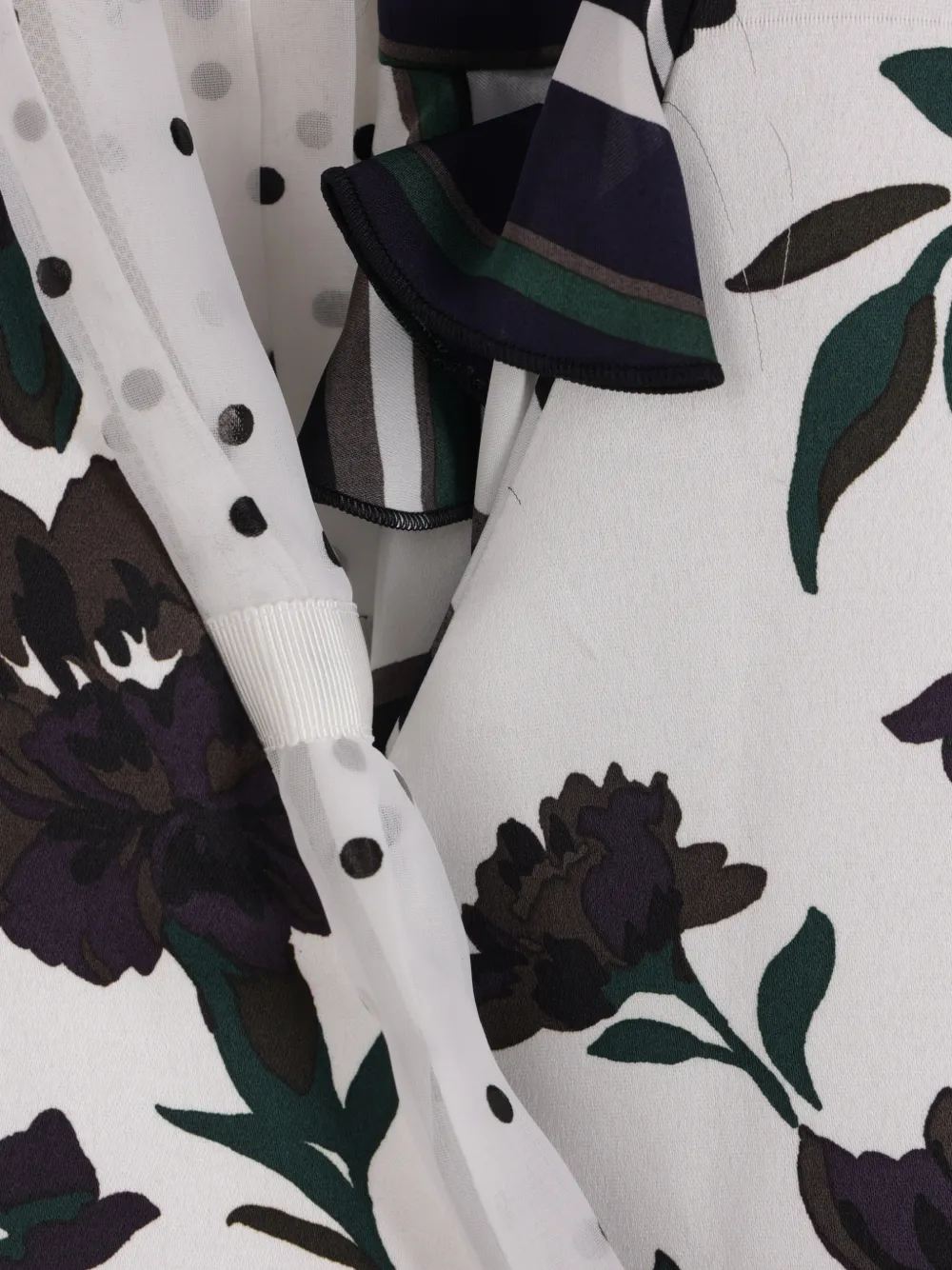 sacai Blouse met bloemenprint en patchwork Zwart