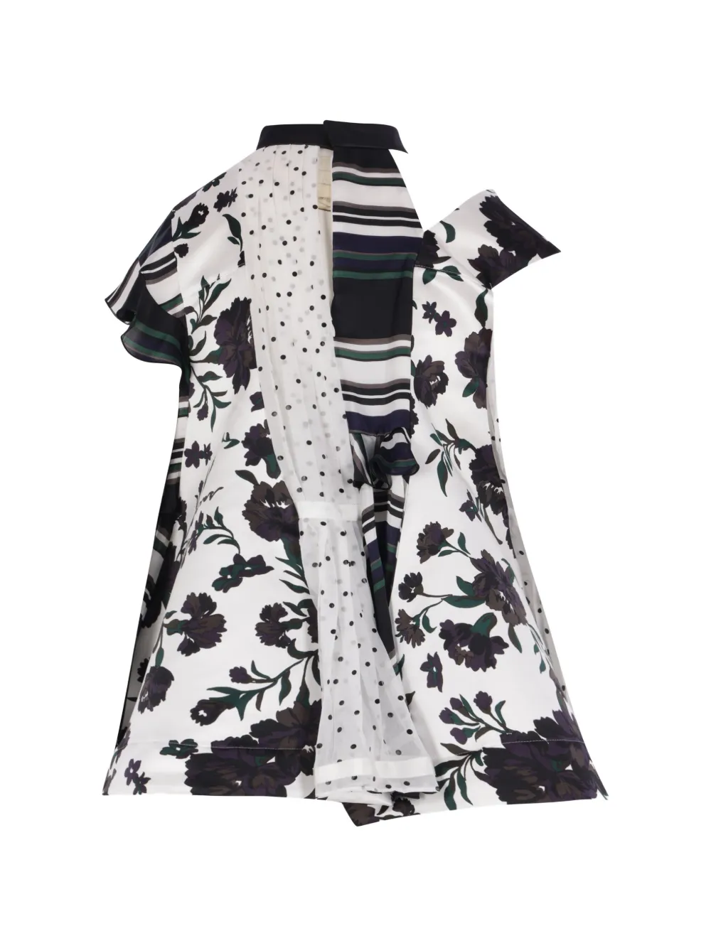 sacai Blouse met bloemenprint en patchwork Zwart
