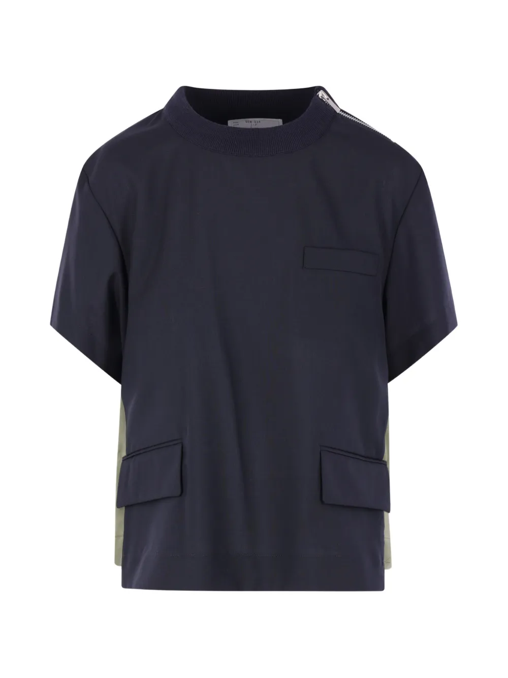 sacai flap-pocket T-shirt - Blu