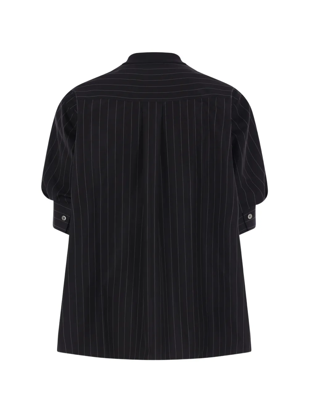  Sacai Pinstripe Button Cardigan - Black 