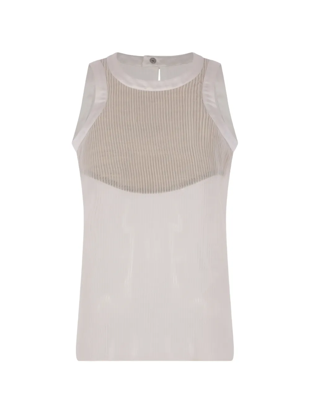 sacai pleated chiffon sleeveless top - Bianco