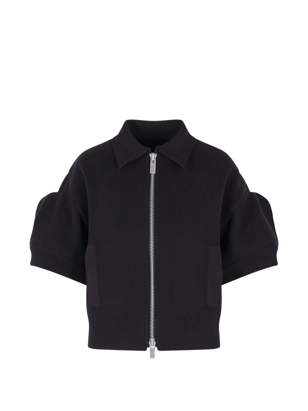 sacai zipped cardigan - Nero