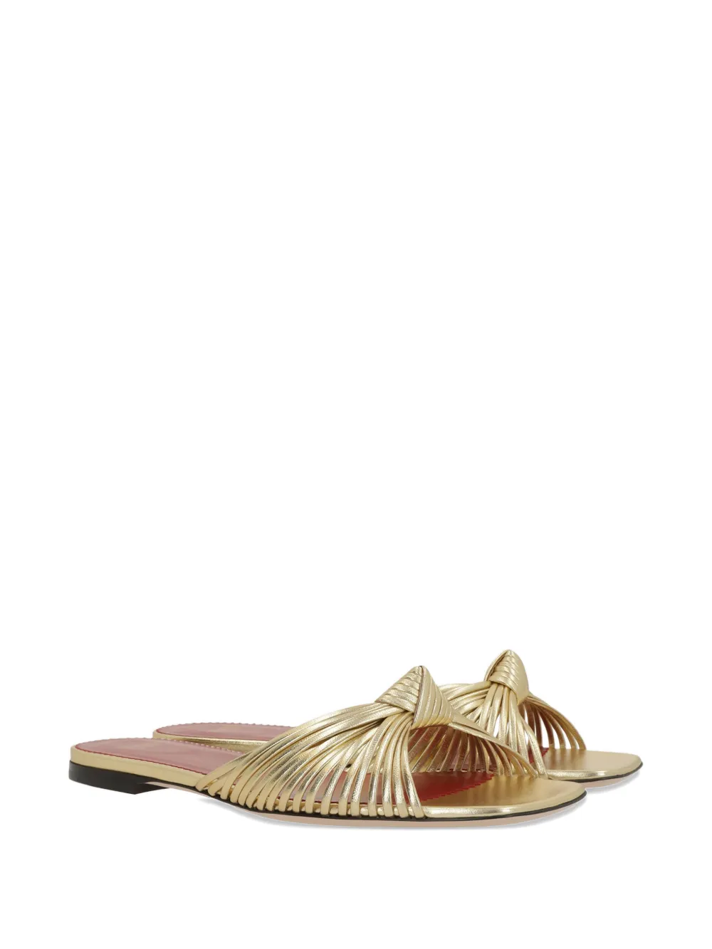 Valentino Garavani knotted multi-strap flat sandals Goud