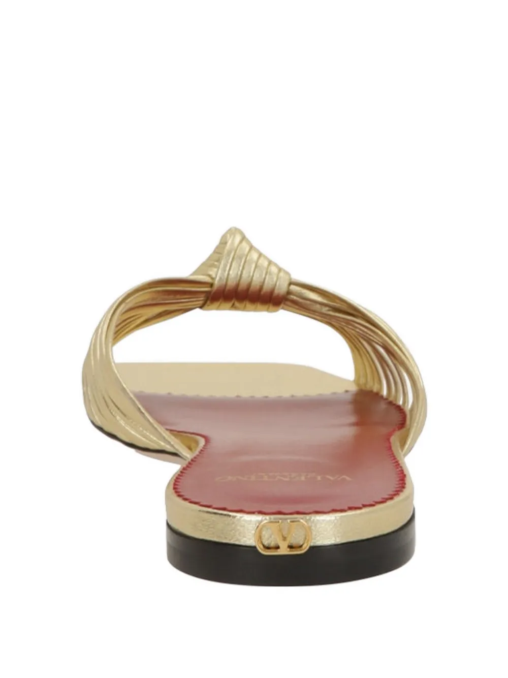 Valentino Garavani knotted multi-strap flat sandals Goud