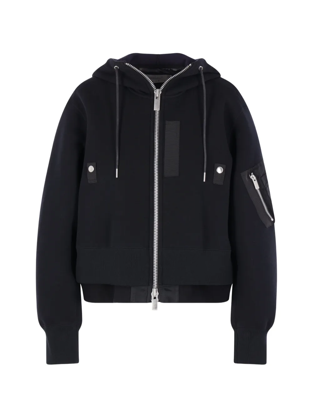 sacai zip-fastening hoodie - Nero